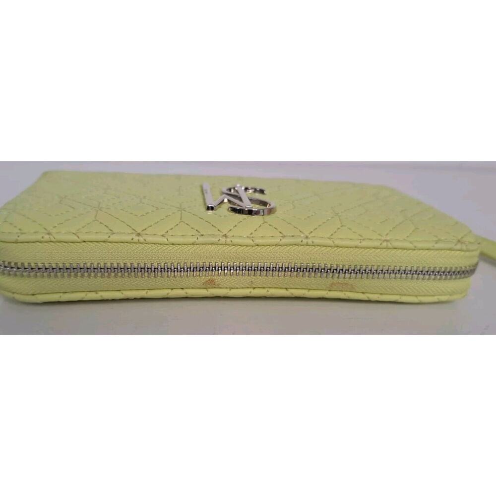 Steve Madden Zip Around Clutch Wallet Wristlet Quilted Yellow Multicompartment - Picture 5 of 9